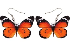 LONYOO Boucles d'oreilles Papillon en Acrylique Pendants d'oreilles Printemps été Bijoux Papillon Cadeaux pour Femme Filles Charms