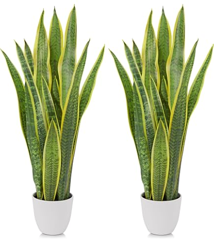 Ollain Künstliche Sansevieria-Pflanzen – 4 Stück, Je 76,2 Cm, UV-beständig Für Innen & Außen