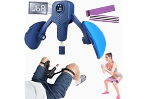 ARJEOU Beckenboden Trainer 0-50 KG Einstellbarer Widerstand Inner Oberschenkel Trainer Pro mit Beinriemen, Adduktoren Trainer Bein Training Beinpresse Kegel für Frauen Männer