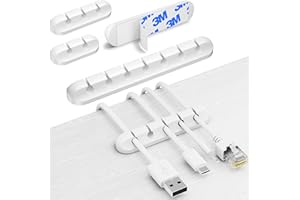 Filzada® 4x Kabelmanagement Set Weiß - Kabel Organizer - Kabelorganizer - Kabelhalter Selbstklebend - Kabelhalter Schreibtisch für mehr Ordnung - Cable Organizer für Schreibtisch, Büro uvm