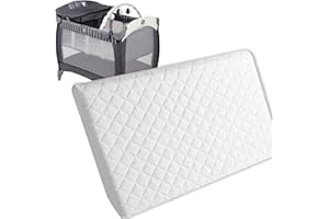 HANSON AND LANGFORD New Baby Travel Cot Foam/Mattress - Waterproof Cover | Extra Thick Quilted | Fits Most Graco/M&P Toddler Cots, Breathable | Anti Allergenic (120 x 60 x 7.5 cm)