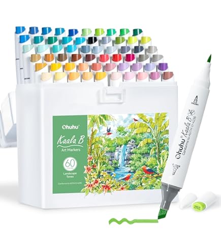 AEDAGA 200 Colors Alcohol Markers with Free App, Dual Tip Art