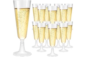Rosedreamer Sektgläser Plastik 25 Stück Sektgläser Kunststoff Champagner Gläser 150ml Transparent Sektglas Mehrweg Plastik Sektgläser für Geburtstag Hochzeit Party Picknicks Outdoor