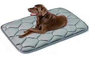 Geegoos Large Dog Crate Mattress, Washable Soft Kennel Pads, Pet Bed Blanket for 42 inch Cage, Dog & Cat Bed Mats (104x68cm, Grey)