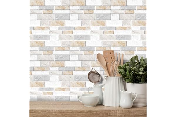 Autocollant effet carrelage mural pour décoration intérieure, dosseret auto-adhésif, carreaux autocollants pour salon, cuisine, salle de bain (UB011, 9pcs)