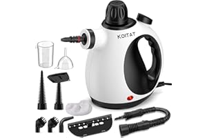 KOITAT, Portable Pressure Steam Cleaner with 10 Accessories, Upholstered Furniture Steam Cleaner with Safety Lock, for Home, Car, Floor