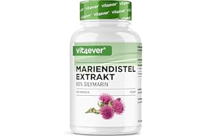 VIT4EVER Estratto di cardo mariano 365 capsule da 500 mg ciascuna - contenuto di silimarina all'80% - fornitura per 12 mesi - dosaggio elevato - vegano