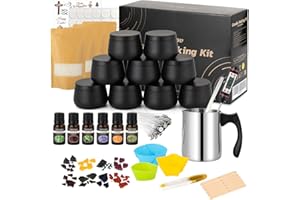Yvgoov Kerzen selber Machen Set Kerzen Gießen Set Kerzenherstellung Set Candle Making Kit Sojawachs, Duftöle diy set bastelset erwachsene als Frauen Geschenk (schwarz)