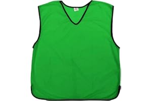 SIXSIGMA SPORTS 12 X Sports Training Bibs Football Netball Rugby Hockey Cricket Volleyball Pinnies Scrimmage Vests Soccer Sports Club + Carry bag (Senior Adult Youth Junior & Kids)