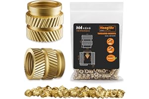 HANGLIFE Inserts Fileté pour la Fusion à Chaud, M4 Insert Filetés pour Composants d'Impression 3D et Pièces en Plastique - Écrous Moletés Métriques en Laiton (100 Pièces)
