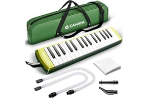 CAHAYA 32 Tasten Melodica für Kinder Melodica Instrument mit Tragetasche geeignet für Anfänger Studenten, musikalisches Geschenk für Jungen und Mädchen, Grün CY0356
