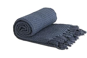 Emma Barclay Manta, Algodón, Azul Marino, 50x60 (127x152cm)