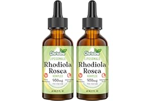 ‎CHEROLINE Liposomales Rhodiola Rosea 950mg, 9-IN-1 Rhodiola Rosea Tropfen 120 ml, Rhodiola Wurzel flüssige Tinktur, Premium Rosenwurz hochdosiert, Adaptogenic Kräuter Ergänzung, Vegan