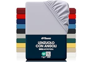 FLOWEN Lenzuola Matrimoniali con Angoli 160x190 cm Grigio Chiaro in Microfibra per Letto con Materasso fino a 30cm Tessuto Anti-Acaro e Ipoallergenico di Alta Qualità Morbido e Lavabile in Lavatrice