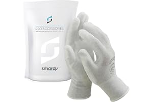 smardy 1 Paio Guanti Antistatici ESD Touchscreen-Compatibili Taglia M (8), Guanti Protettivi per Lavorare su Elettronica, Fotocamere, Obiettivi, Protezione da Impronte Digitali e Cariche Elettriche