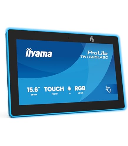 Écran Tactile Iiyama Prolite TW1625LASC 15,6" Android 14 - PCAP 10 Points, PoE, NFC/RFID, Pour Borne Interactive