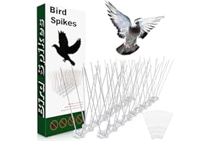 WONWOOD_DIRECT Dissuasori per Piccioni Inox 3M Spuntoni Anti Uccelli con 24pz Fascette in plastica Anti Piccioni Uccelli Dispositivo Picchetti per Protezione per Uccelli per Balcone Terrazza Finestra
