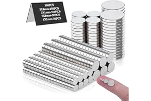 MIN CI 380Pack Mini Magnets, Thickness 1mm Small Magnet Round Magnets 4 Different Sizes Magnet for Crafts Fridge Magnete for Whiteboards Tiny Rare Earth Magnete(Diameter:2/3/5/8mm)