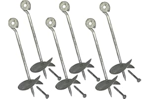 TikTakToo Ancrage au sol galvanisé 30 cm – Accessoires pour aire de jeu, piquets de tente (lot de 6)