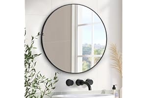 Americanflat Specchio Rotondo da Parete da 50,8 cm con Cornice Nera - Specchio Tondo Bagno, Camera da Letto, Ingresso, Salotto - Specchio da Parete Rotondo Grande
