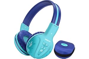 SIMOLIO Kids Wireless Headphones with Volume Limited, Kids Headphones Bluetooth for School, Wireless Headsets for Children, Over-Ear Childrens Earphones Boys for Fire Tablet/Smartphones/Laptop(Mint)