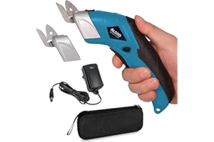 VLOXO Electric Scissors Wireless Cutter with 2 Cutting Blades for Crafts for Cutting Cardboard Leather Carpet Potted Plant, Indigo Multi-Way