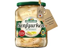 ‎OSTPRODUKTE-VERSAND Spreewaldhof Senfgurken im Glas – 6x 670ml – Erntefrisch eingemacht nach Traditionsrezept – Knackig, würzig & regional – Delikatess-Gurke aus dem Spreewald