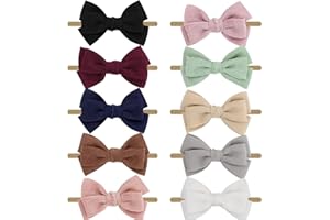 DRESHOW 10 Pcs Bébé Bandeaux Bébé Fille Bandeau Cheveux Bande de Cheveux Arc Bande de Cheveux Bandeaux Accessoires Bébé Fille Enfant Turban Bandeau