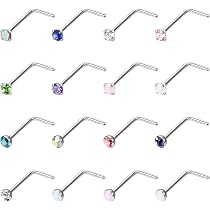 Lieson 21 Pezzi Piercing Naso Acciaio Chirurgico 20G Set Lieson 21 Pezzi Piercing Naso Acciaio Chirurgico 20G Set
