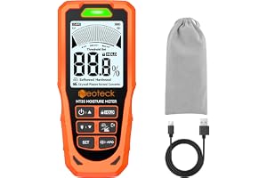 Neoteck kontaktfri fuktmätare för trä, gipsskivor och betong, digital fukttestare 19mm djup detektor med 3-färgade signaler