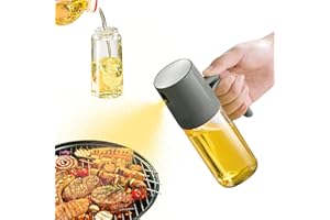 Gorouy Pulverizador de Aceite, 250 ml Dispensador de Aceite para Freidora de Aire, Botella de Aceite de Oliva de Vidrio a Prueba de Fugas para Ensaladas Barbacoa, Utensilios de Cocina