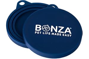 Bonza Pet Cubiertas para latas de Alimentos, Juego de 2 Cubiertas universales de Silicona para latas de Comida para Mascotas, Apto para Alimentos, sin BPA, Apto para lavavajillas.