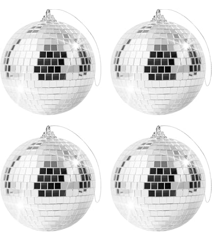 25cm Spiegel-Disco-Kugel ideal für eine Party oder DJ Lichteffekt Weihnachten (25cm, Silber