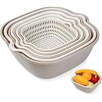 1 Pezzi Scolapasta per Frutta a Doppio Strato, Ciotola per Lavare da Cucina con Manico a Foro di Sospensione, Colino Filtro Multifunzione per Lavare Verdure e Frutta Gadget da Cucina