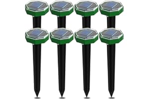 ONLYONES Solar Mole Repellent 8 Pack, Outdoor Waterproof Ultrasonic Mole Repeller for Get Rid of Mole Gophers Vole in Lawn Garden Yards