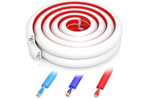 AOCII Goulotte autocollante en PVC flexible de 4 m, montage facile à couper pour tous les câbles, maison, bureau, école, passe-câbles pour cacher 1 câble