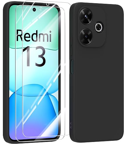 WXPPJ Custodia per Xiaomi Redmi 13C Cover, Trasparente Antiurto Morbida Silicone Protezione Case + 2 Pezzi Vetro Temperato Pellicola Protettiva per Xiaomi Redmi 13C (6.74) - XV19
