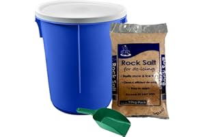 KetoPlastics 25L Blue GRIT BIN with 10KG Brown Rock GRIT Salt ICE Snow Salt BIN & Sccop Shovel