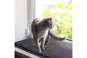Pet Prime Cat Window Bed, Cat Window Hammock, Sill Non-Slip Lounger Cushion for Windowsill 90x28cm(Grey)