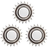 OIGUMR 3 Pack Vintage Gold Mirrors - Decorative Round Wall Mirrors, 9.9x9.9 inch