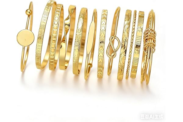 HEVIBK 15 stycken gyllene boho-armband för kvinnor, stapelbara vintage-armband, punk, chunky guldarmband, karnevalssmycken, guld, mode, gåva
