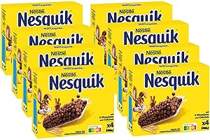 ‎NESTLÉ NESTLÉ NESQUIK Riegel, Cerealien mit Vollkorn-Weizen & Kakao, Müsli-Riegel To Go, mit Calcium, 8er Pack (à 4 x 25g)