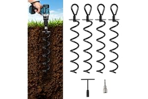 Rdutuok 4 PièCes Piquets Ancrage 38cm Ancrages au Sol pour Trampoline kit d'ancrage pour abri en Spirale pour Sécuriser Les Tentes, Auvents, Bâches, Trampolines, Balançoires