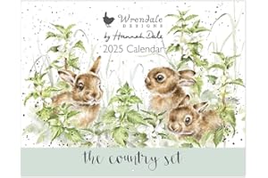 Wrendale Designs Hannah Dale - zestaw wiejski - kalendarz rodzinny 2025 - 297 mm na 210 mm
