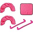 rflaueo Ice Skate Guards & Soakers & Towel Kit Sports Hockey Blade Guards Ice Hockey Skate Blade Guards Plastic Cover with Spring Ice Skating Protector(U186-1)
