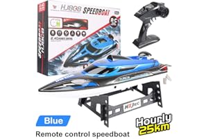 HONGXUNJIE Control RC Boat, Fast Remote Control Boat for Pool and Lakes, High Speed 25/35 km/h, Distance Indicator, Automatic Flip, Toy Gift for Boys Girls