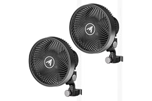 AC Infinity CLOUDRAY S9 2-Pack, Grow Tent Clip Fan 23cm with Redesigned Long-Life EC Motor, Custom 10 Dynamic Wind Speeds and 10-Level Oscillation, for Hydroponics Circulation Cooling, 9-Inch