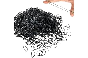 Hanyousheng gumki do włosów, 1 100 szt., małe do czarnych włosów, mini elastyczne gumki, miękkie gumki, delikatne, dla dziewcząt, na warkocze.