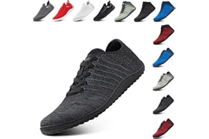 Hitmars Barefoot Shoes Mens Womens Wide Barefoot Trainers Walking Shoes Minimalist Trail Running Shoes Zero Drop Sneakers Lightweight Breathable Fitness Casual Black UK 3.5-12