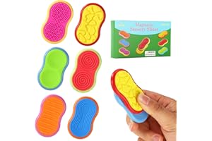 SINBANA 6uds Juguetes Magnéticos Piedras Antiestres, Silicona Coloridos Magnéticos Juguetes Antiestrés con Textura para el Hogar la Oficina el Aula Viajes Concentración Calma y Comodidad